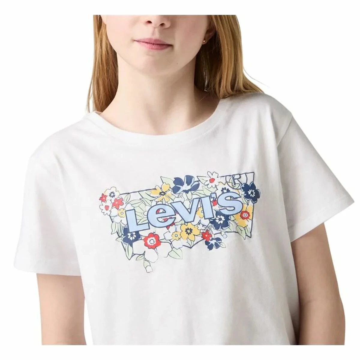 Camiseta de Manga Corta Infantil Levi's Lvg Ss Batwing Fill Blanco