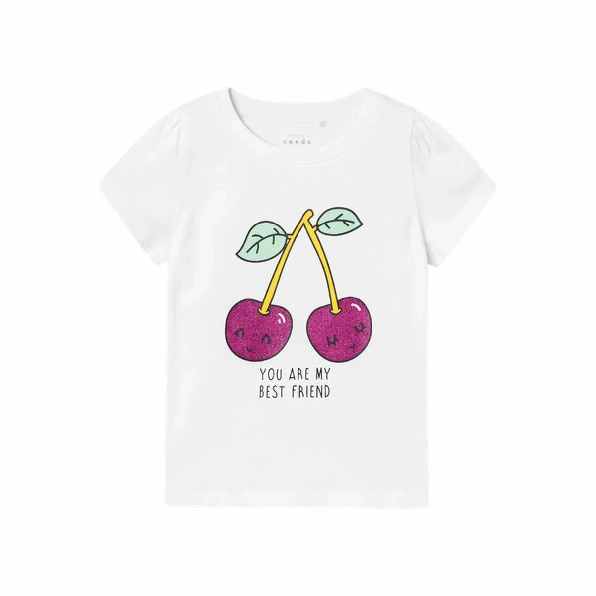 Camiseta de Manga Corta Infantil Name It Nmfvibeke Capsl Blanco