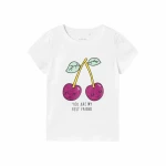 Camiseta de Manga Corta Infantil Name It Nmfvibeke Capsl Blanco