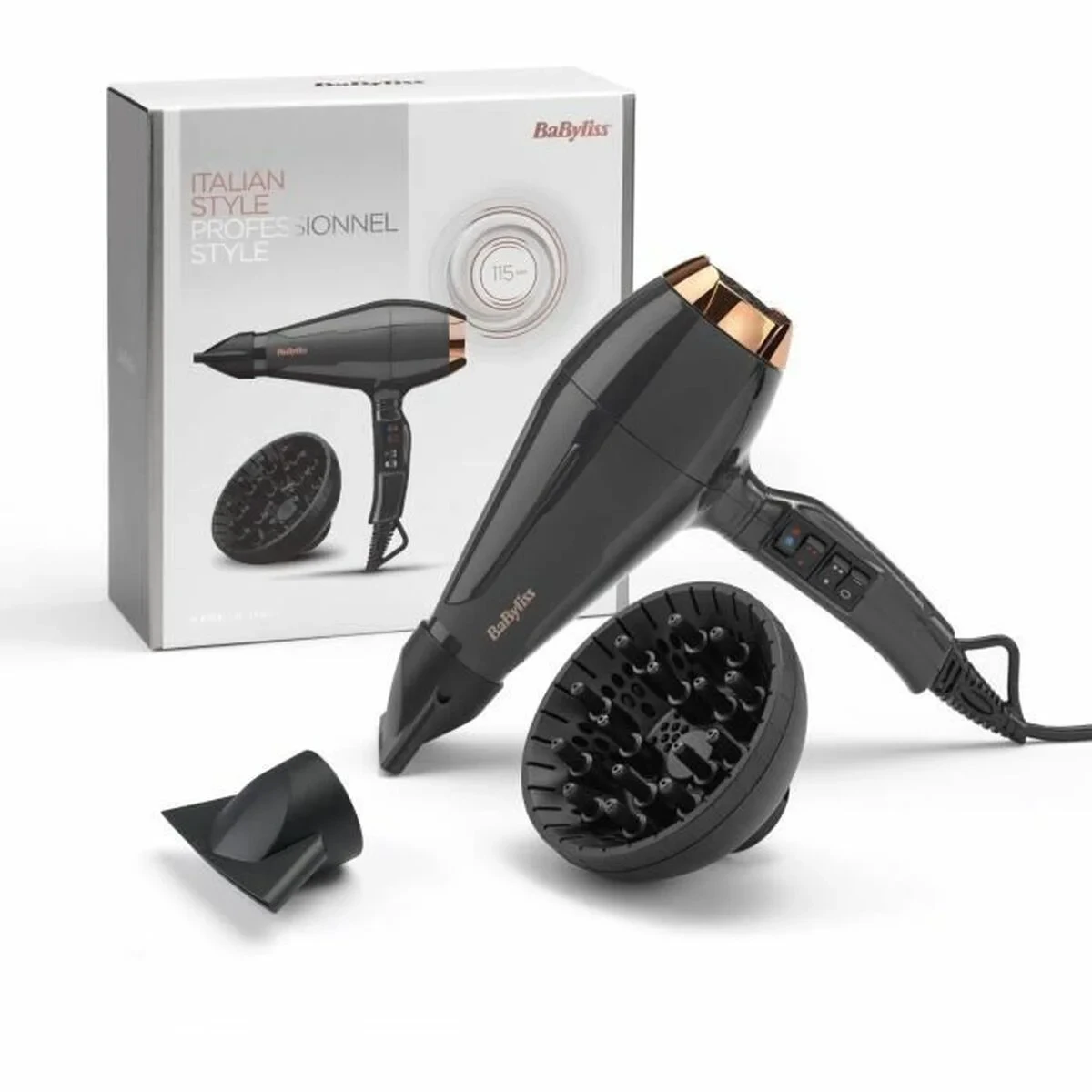 Secador de Pelo Babyliss 6719DE Negro Gris 2200 W