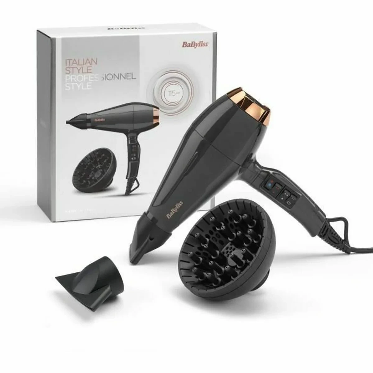 Secador de Pelo Babyliss 6719DE Negro Gris 2200 W