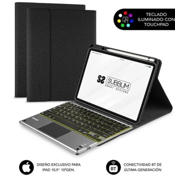 Funda para Tablet Subblim SUBKT4-BTPI03 Negro Qwerty Español QWERTY
