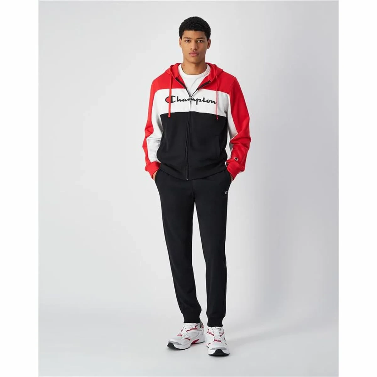 Chándal para Adultos Champion Champion Full Zip Suit Negro Rojo Hombre