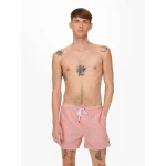 Bañador Hombre Only & Sons Onsted Stripe Seersucker Rosa