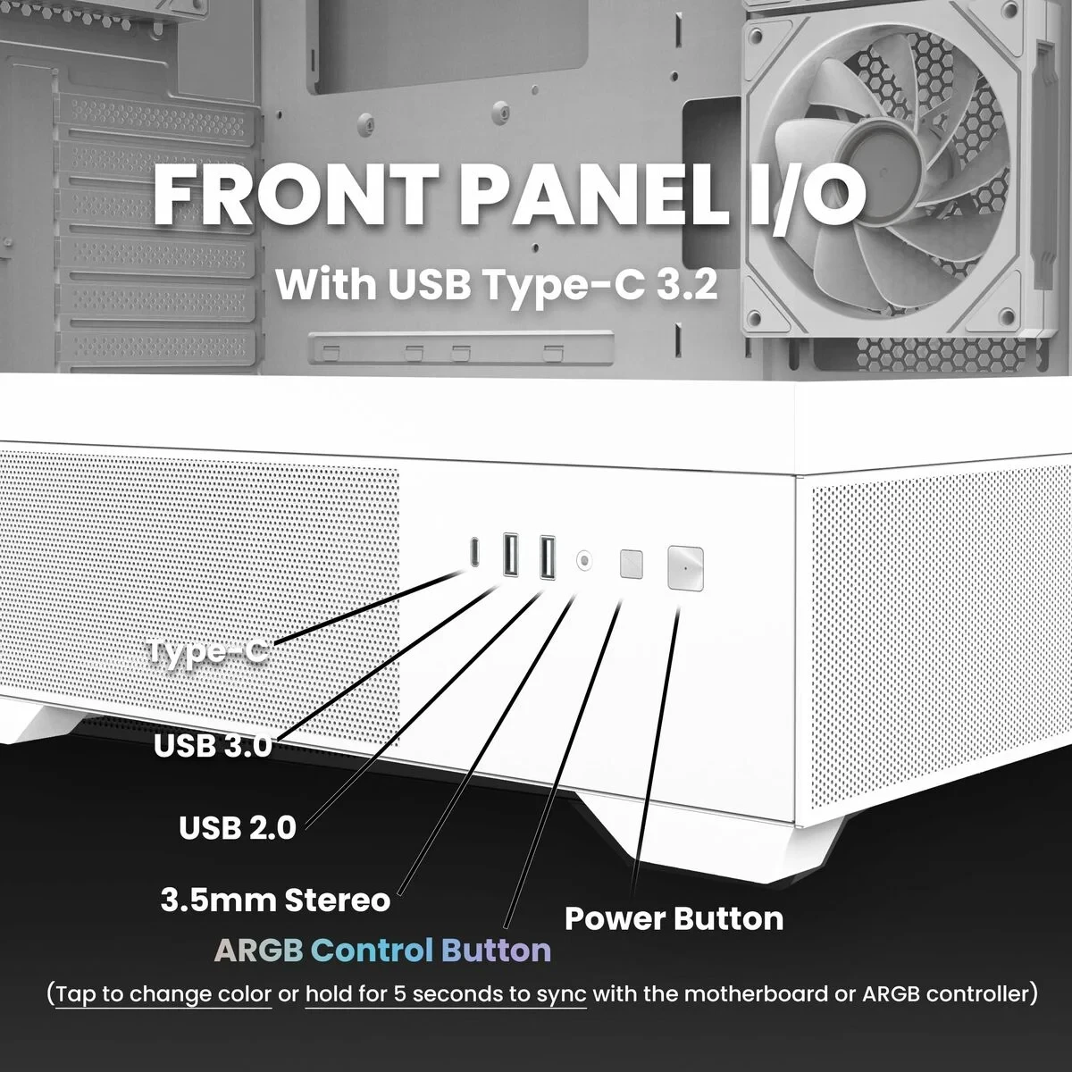 Caja Semitorre ATX Zalman CHRONIX WHITE Blanco