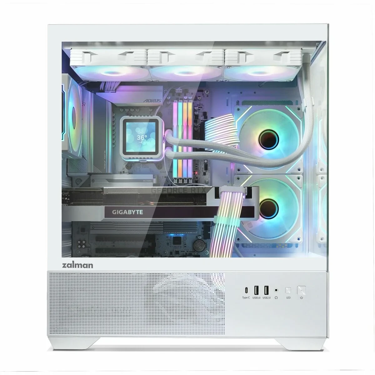 Caja Semitorre ATX Zalman CHRONIX WHITE Blanco
