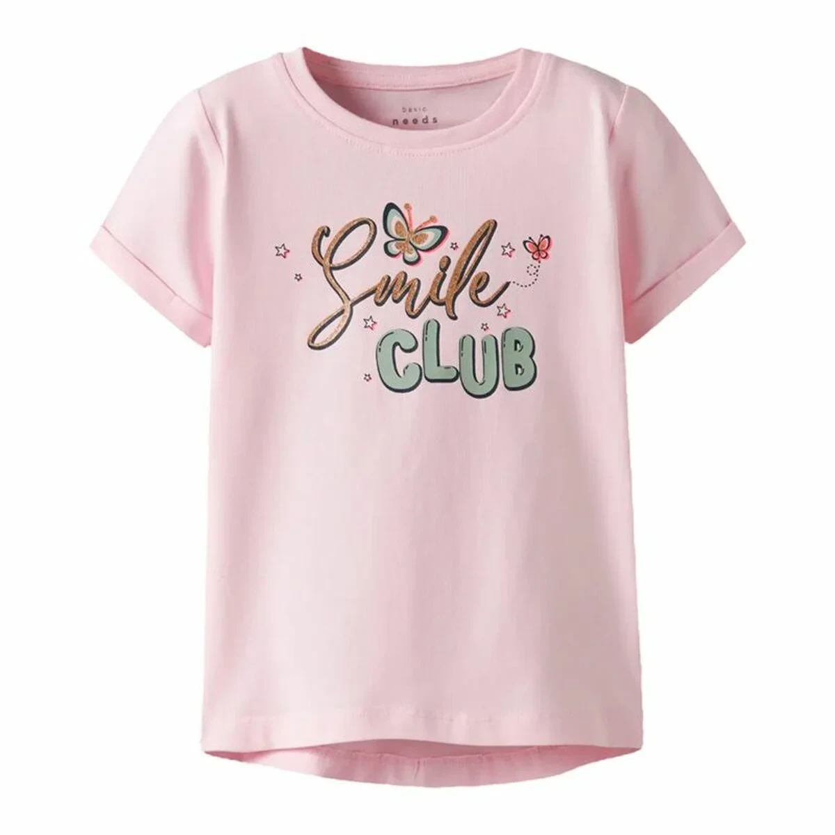 Camiseta de Manga Corta Infantil Name It Nmfvix Rosa