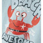 Camiseta de Manga Corta Infantil Name It Nmmvagno Loose Azul cielo