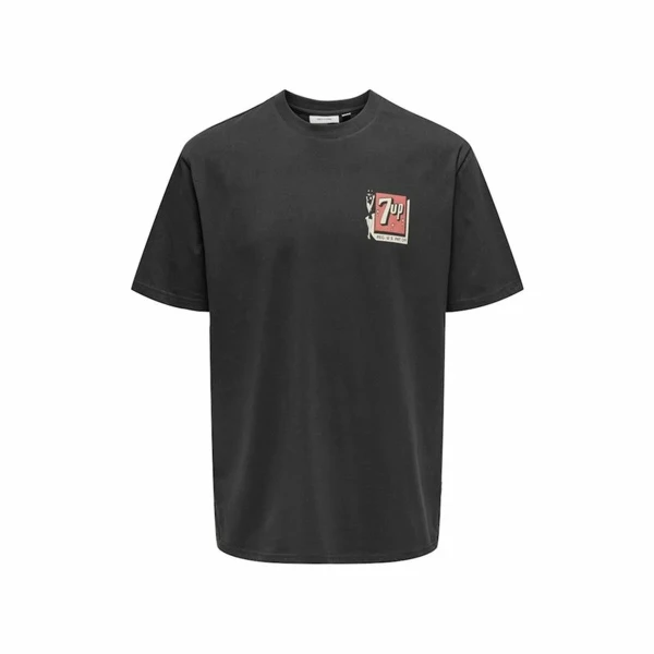 Camiseta de Manga Corta Hombre Only & Sons Ons7Up Rlx Ss Negro