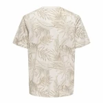Camiseta de Manga Corta Hombre Only & Sons Onskash Reg Leaf Aop Beige