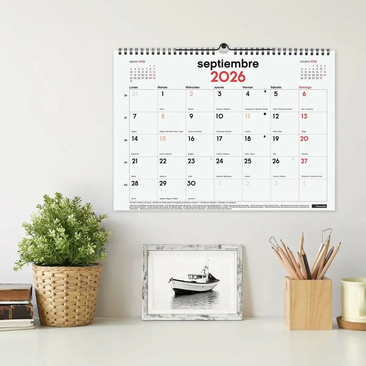Calendario de pared Finocam