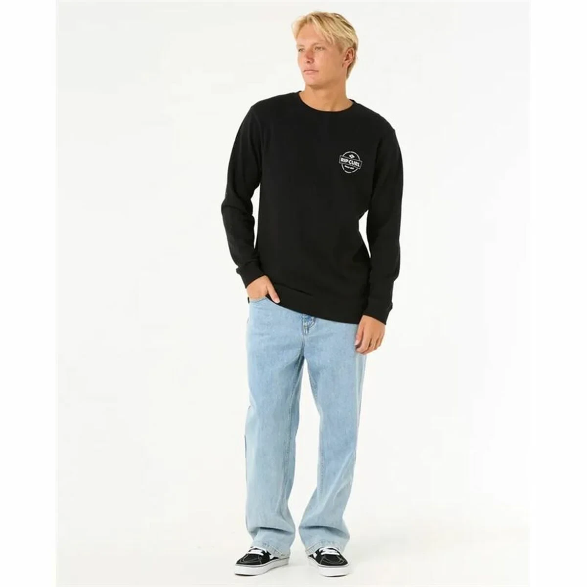 Sudadera sin Capucha Hombre Rip Curl Stapler Crew Negro