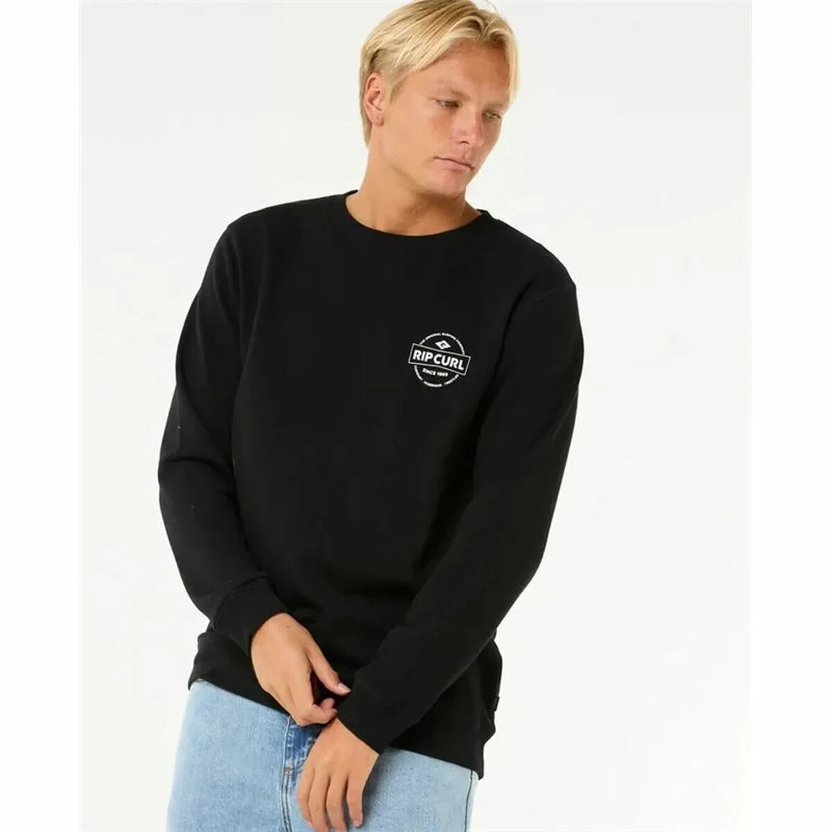 Sudadera sin Capucha Hombre Rip Curl Stapler Crew Negro