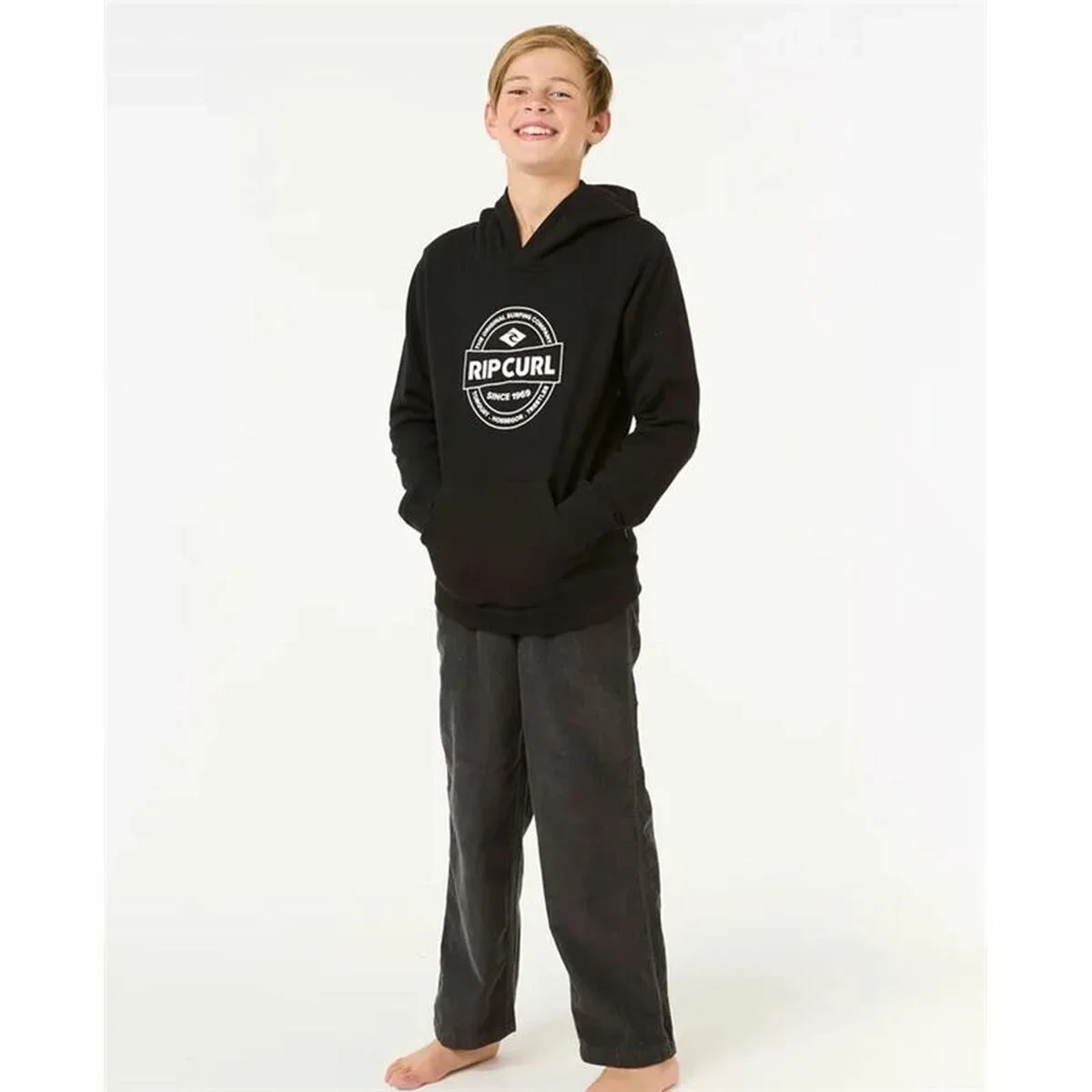 Sudadera con Capucha Niño Rip Curl Stapler Hood Negro