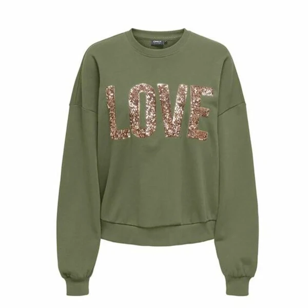Sudadera sin Capucha Mujer Only Only Onlkatya L/S Love Oliva