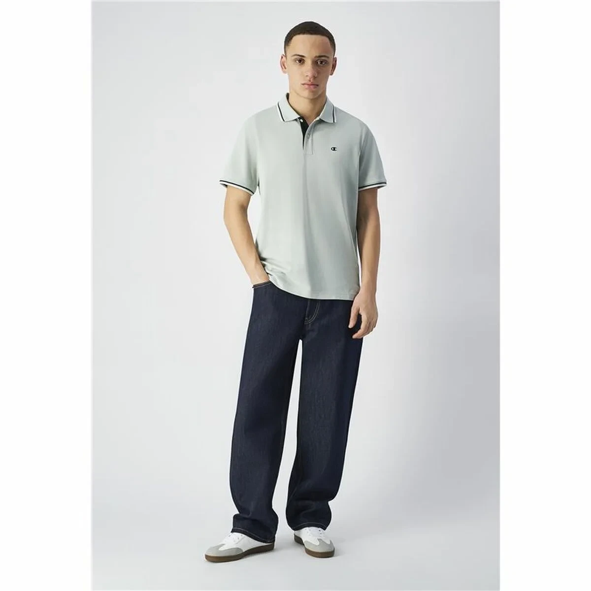 Polo de Manga Corta Hombre Champion Blanco