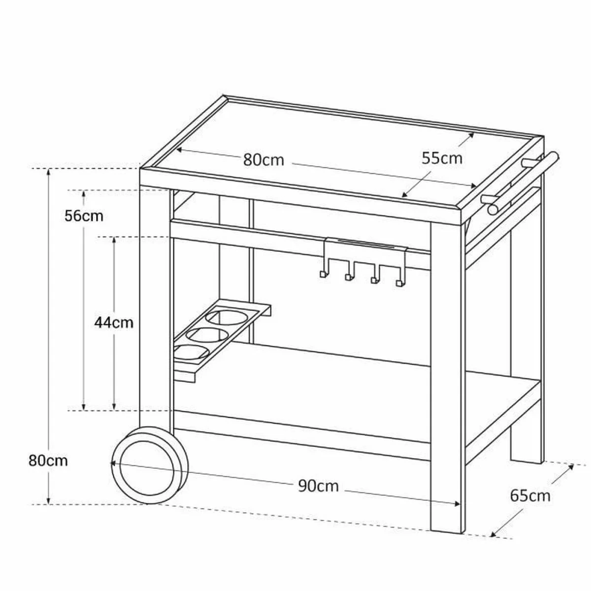 Carro Cook'in Garden Media 80 Negro noir