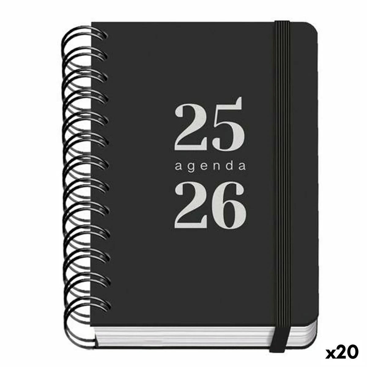 Agenda DOHE GRAMMAR Negro A6 120 x 170 mm 2025-2026 (20 Unidades)