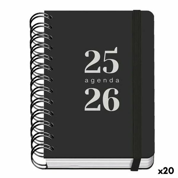 Agenda DOHE GRAMMAR Negro A6 120 x 170 mm 2025-2026 (20 Unidades)