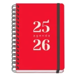 Agenda DOHE GRAMMAR Rojo A5 150 x 210 mm 2025-2026 (20 Unidades)