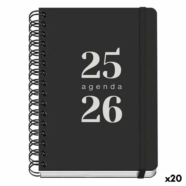 Agenda DOHE GRAMMAR Negro A5 150 x 210 mm (20 Unidades)