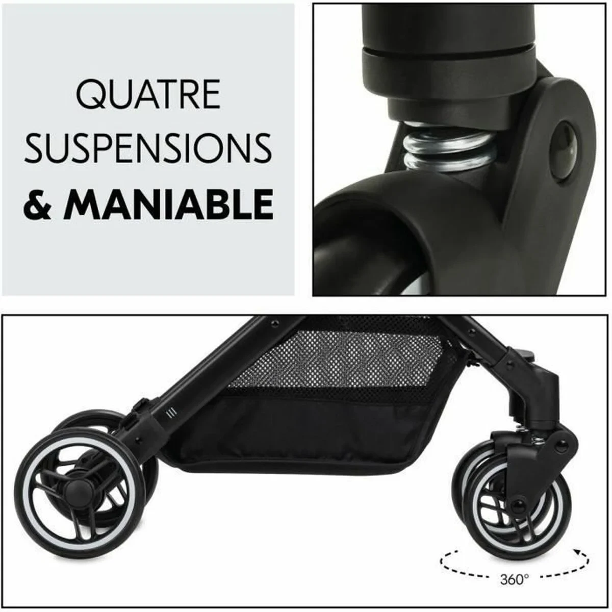 Carro de Paseo para Bebé Hauck Negro