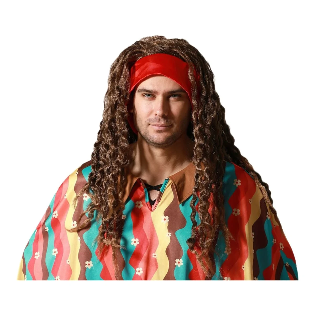 Peluca Castaño Hippie