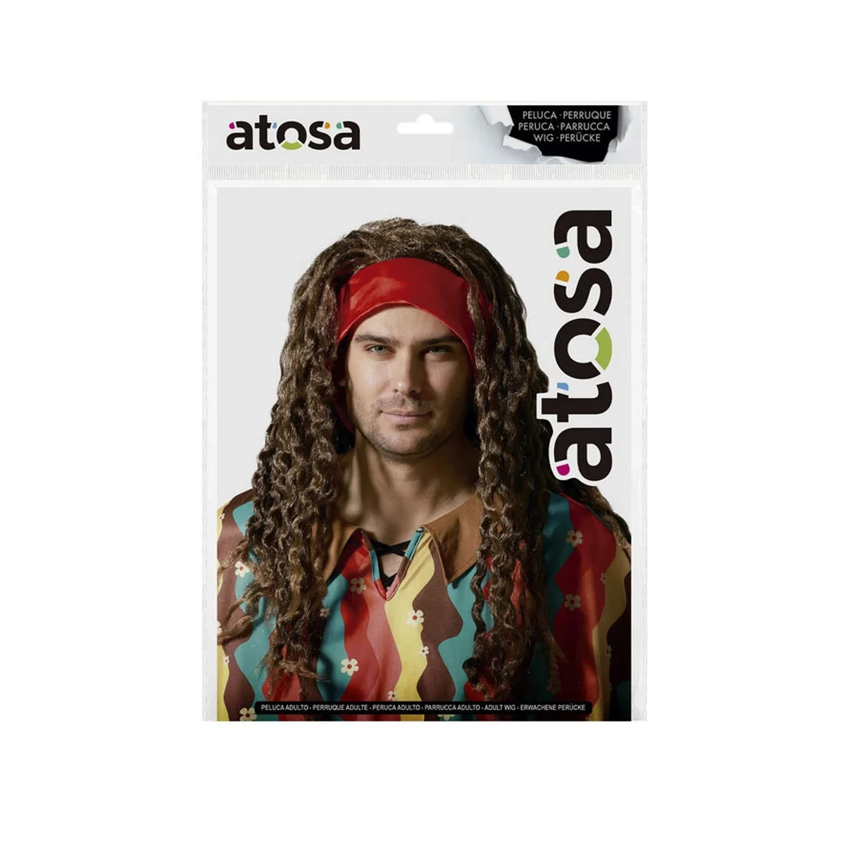 Peluca Castaño Hippie