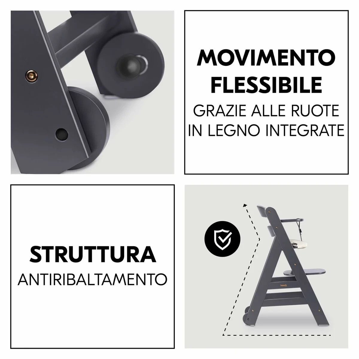 Trona Hauck Marrón Gris oscuro