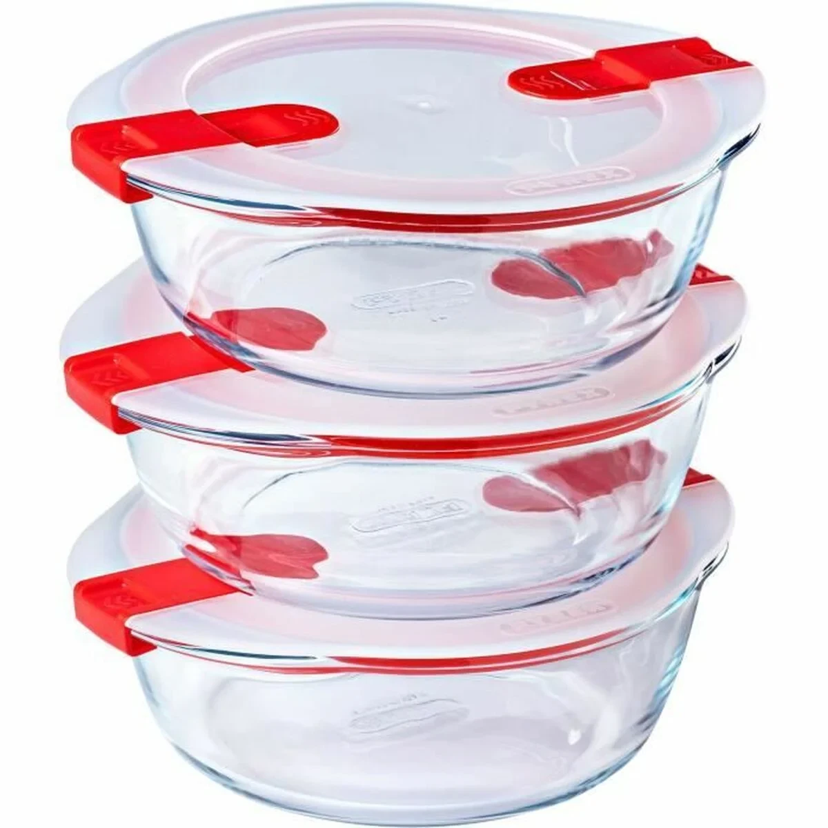Recipiente Conservador de Alimentos Pyrex Cook & Heat 1,1 L Transparente 3 Piezas