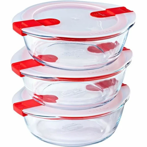 Recipiente Conservador de Alimentos Pyrex Cook & Heat 1,1 L Transparente 3 Piezas