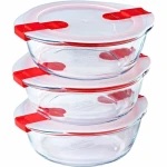 Recipiente Conservador de Alimentos Pyrex Cook & Heat 1,1 L Transparente 3 Piezas