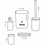 Set de Baño TODAY HOY Blanco Plástico Moderno (5 Unidades)