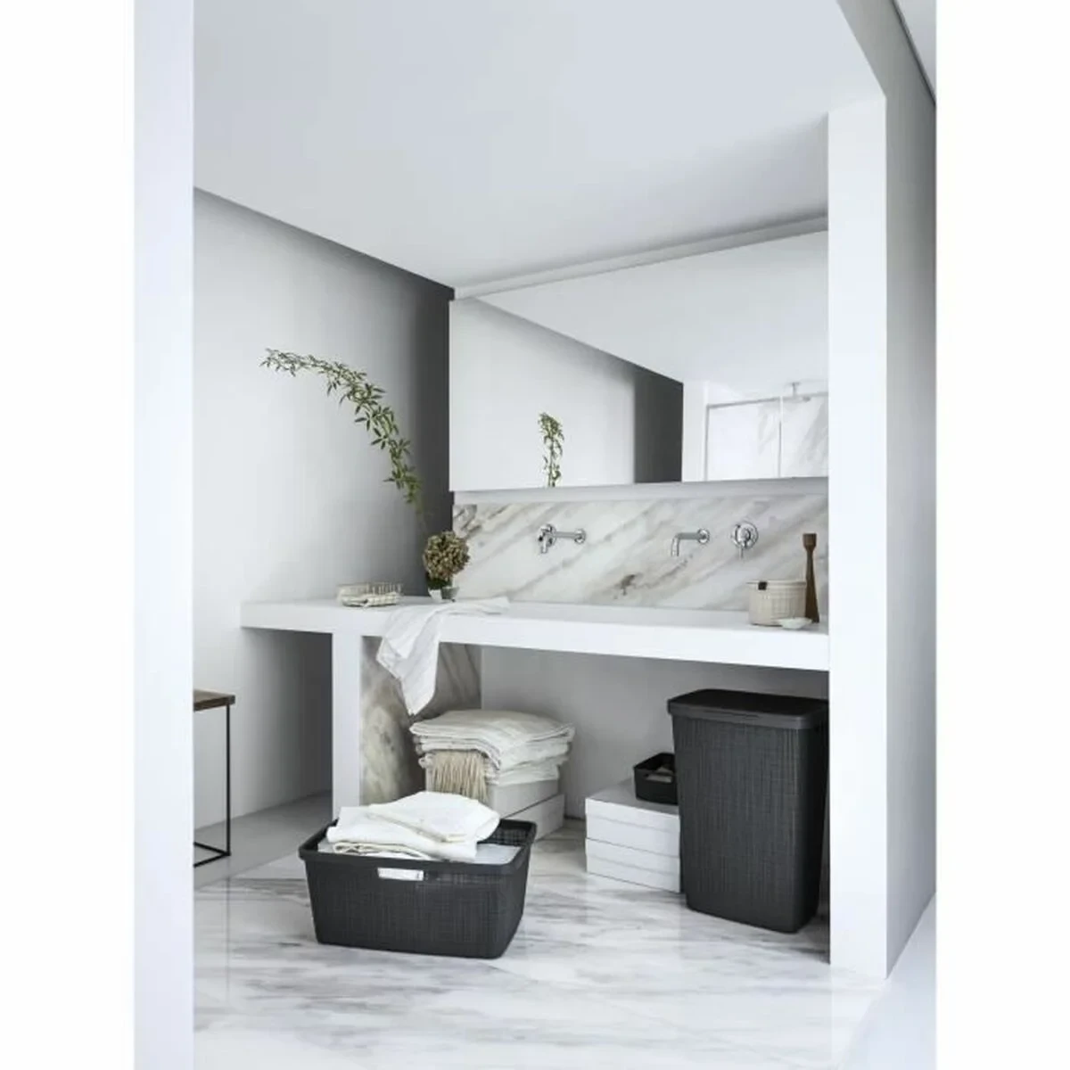 Cesta Multiusos Curver Gris oscuro Yute Plástico