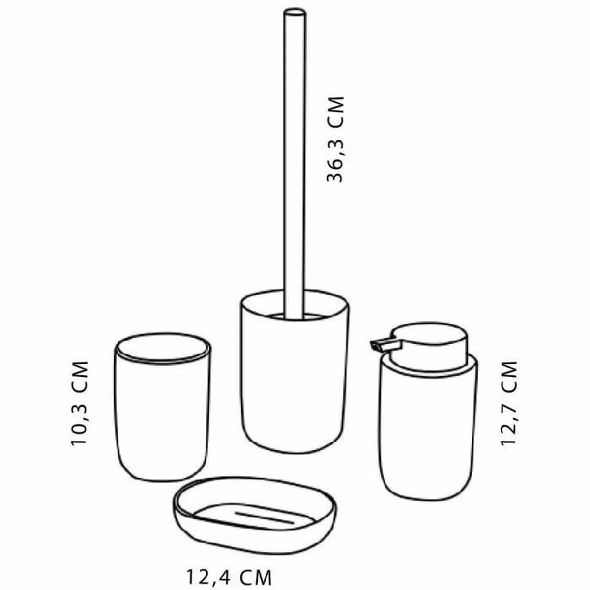 Set de Baño TODAY HOY Negro Plástico Moderno 4 Piezas (4 Unidades)
