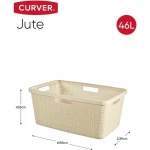 Cesto para la Ropa Curver Yute Blanco Plástico 45 L