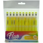 Set de Marcadores Fluorescentes Office Box FLUO Amarillo 10 Piezas