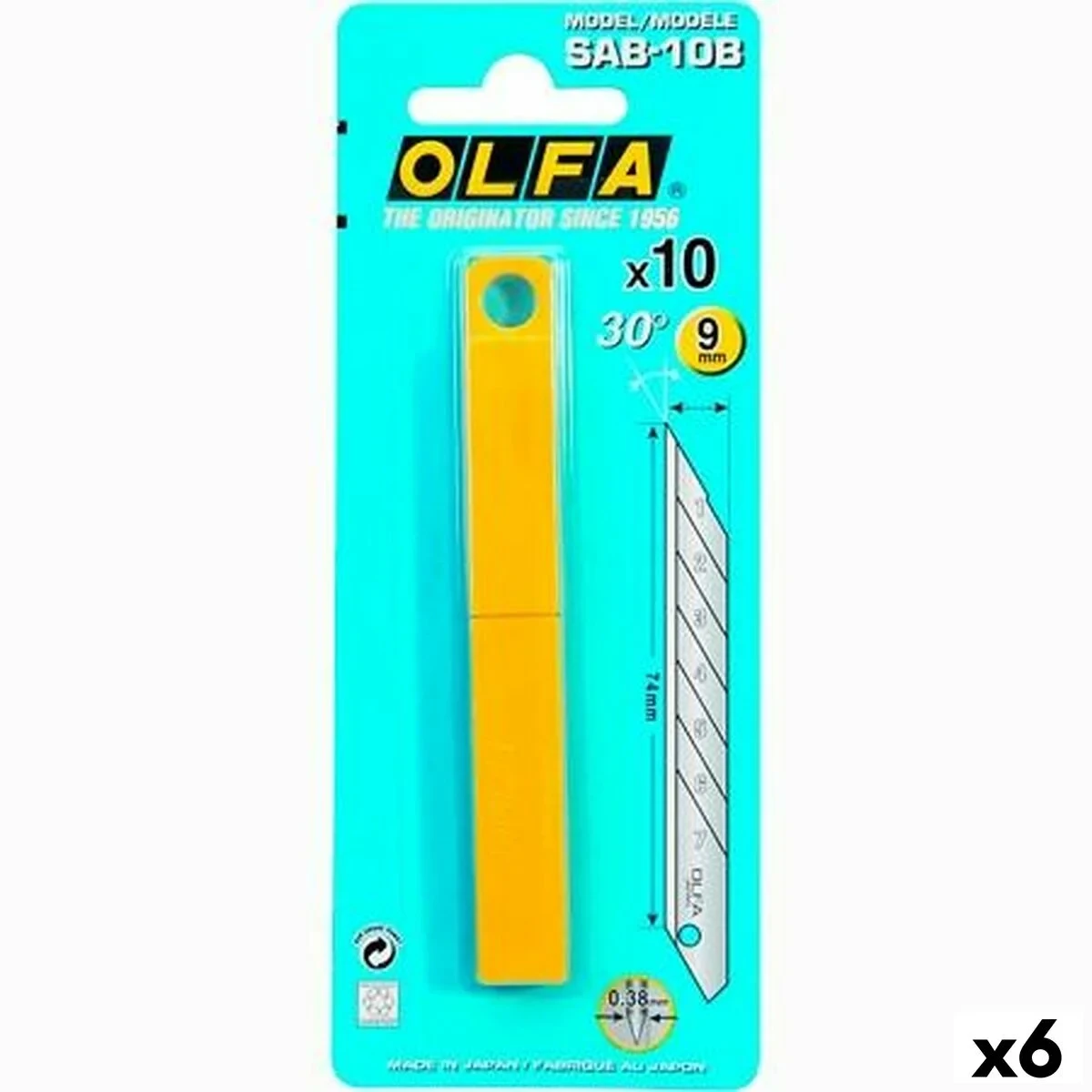 Hoja Cúter Olfa 9 mm 10 Piezas 6 Unidades