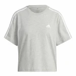 Camiseta de Manga Corta Mujer Adidas 3S Cropped Top Gris claro (XS)