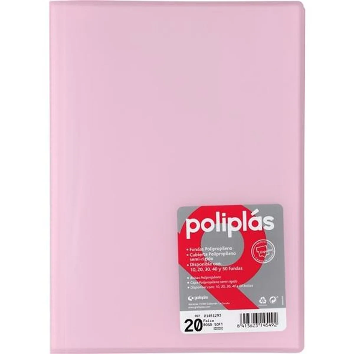 Carpeta Clasificadora Grafoplas POLIPLÁS Rosa A4 (8 Unidades)