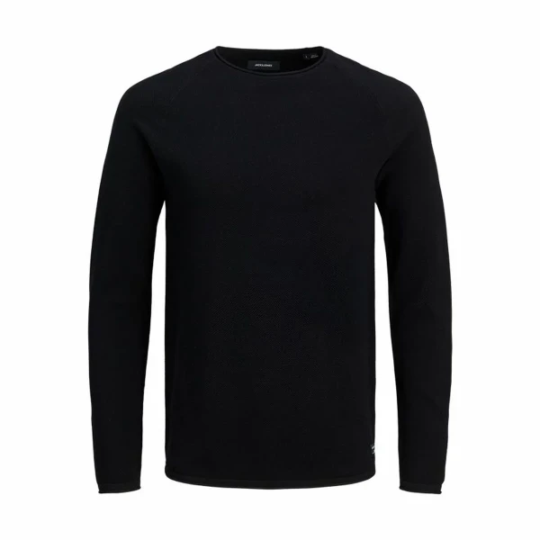 Camiseta de Manga Larga Hombre Jack & Jones ehill Knit Negro