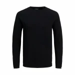Camiseta de Manga Larga Hombre Jack & Jones ehill Knit Negro