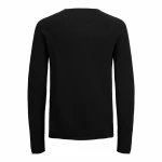 Camiseta de Manga Larga Hombre Jack & Jones ehill Knit Negro