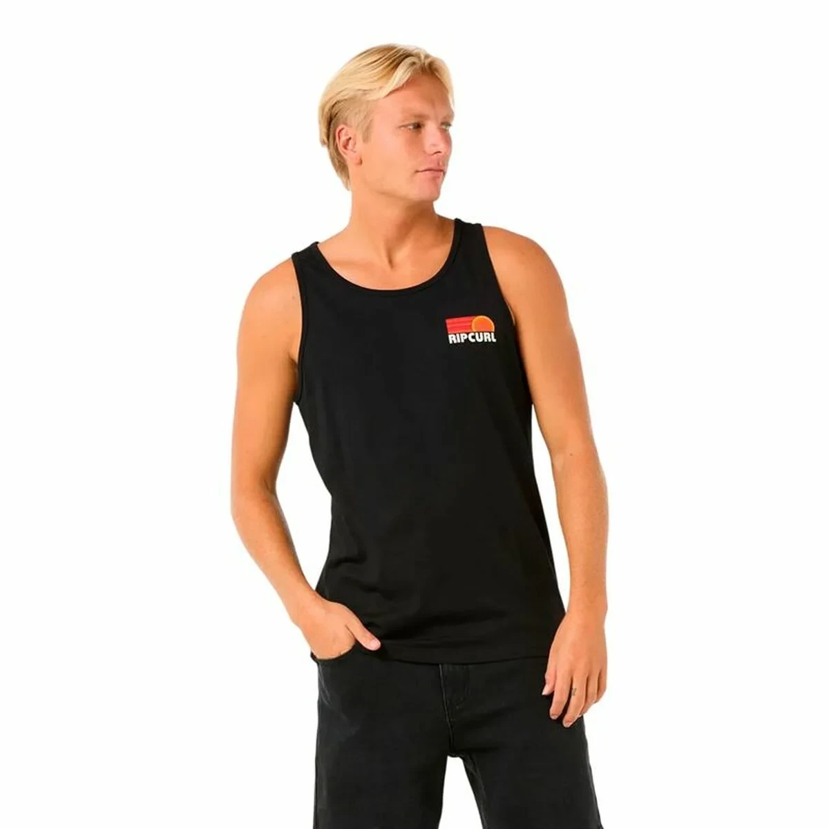 Camiseta de Tirantes Hombre Rip Curl Casual Revival Peaking Tank Negro