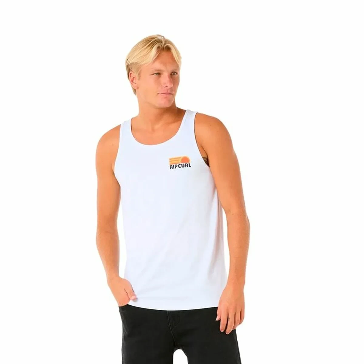 Camiseta de Tirantes Hombre Rip Curl Casual Revival Peaking Tank Blanco