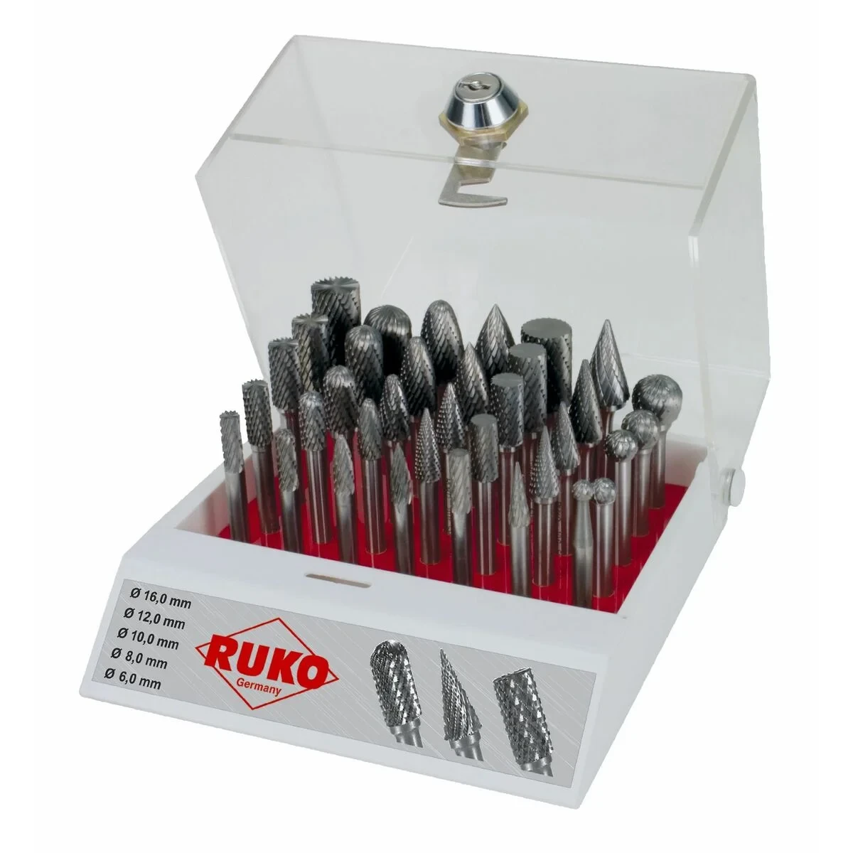 Set de Fresas para Taladro RUKO Metal duro (HM) 35 Piezas