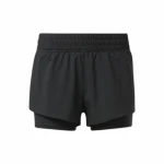 Pantalones Cortos Deportivos para Mujer Reebok Wor Run 2 In 1 Short Negro