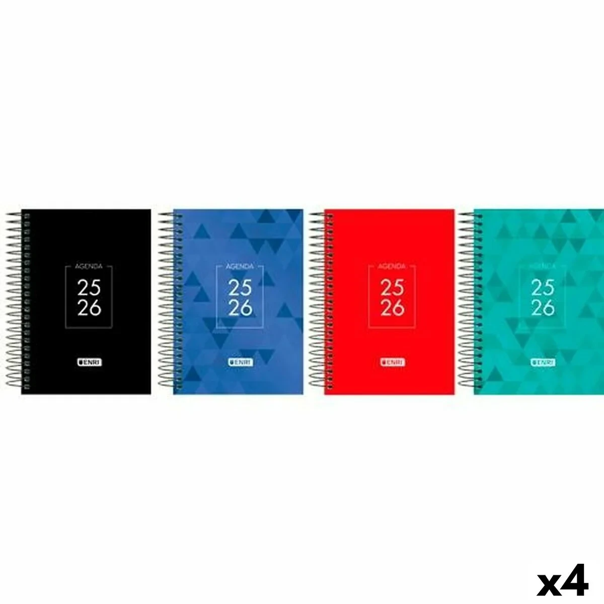 Agenda ENRI IDENTITY 1/4 15 x 21 cm 2025-2026 (4 Unidades)