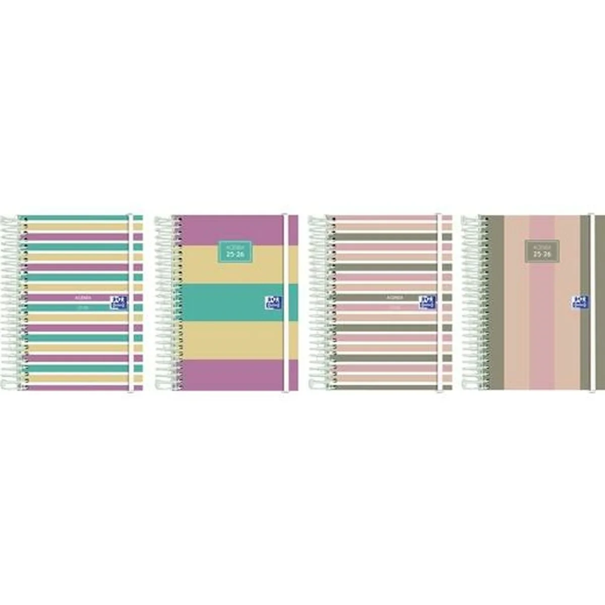 Agenda Oxford COLOR BLOCK 1/8 12 x 18 cm 2025-2026 (8 Unidades)