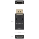 Adaptador DisplayPort a HDMI Aisens A125-0949 Negro